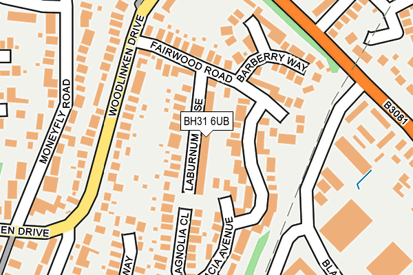 BH31 6UB map - OS OpenMap – Local (Ordnance Survey)