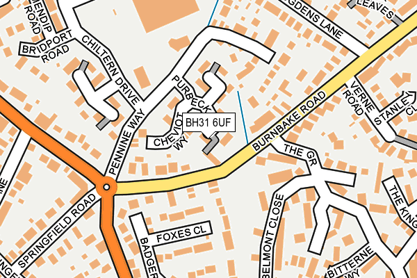 BH31 6UF map - OS OpenMap – Local (Ordnance Survey)