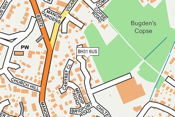 BH31 6US map - OS OpenMap – Local (Ordnance Survey)