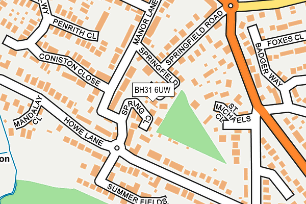 BH31 6UW map - OS OpenMap – Local (Ordnance Survey)