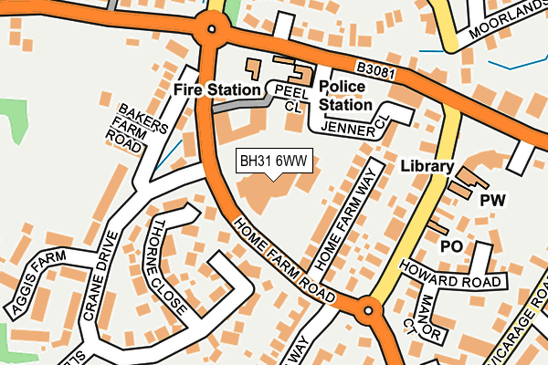 BH31 6WW map - OS OpenMap – Local (Ordnance Survey)