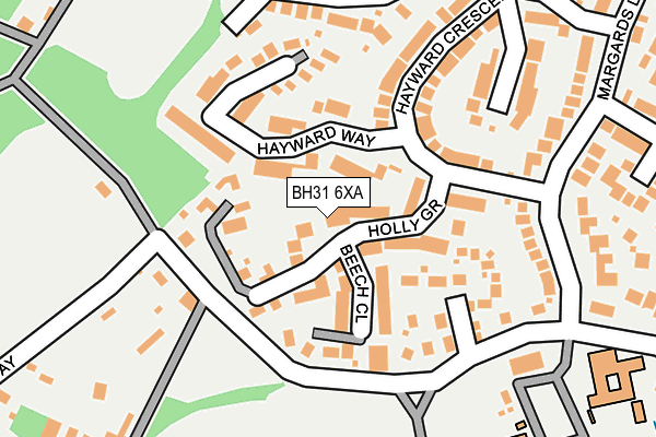 BH31 6XA map - OS OpenMap – Local (Ordnance Survey)