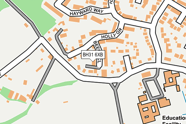 BH31 6XB map - OS OpenMap – Local (Ordnance Survey)
