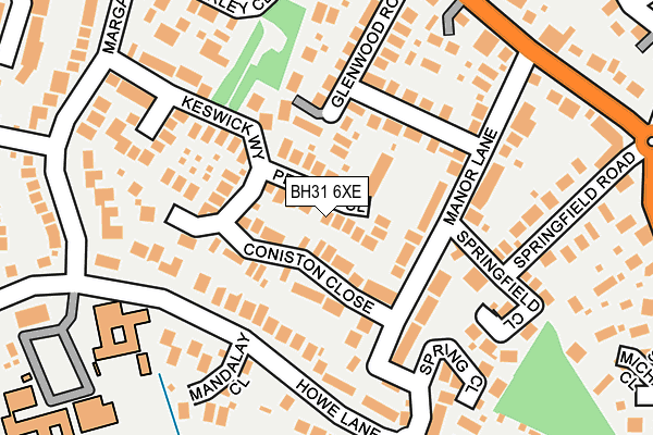 BH31 6XE map - OS OpenMap – Local (Ordnance Survey)