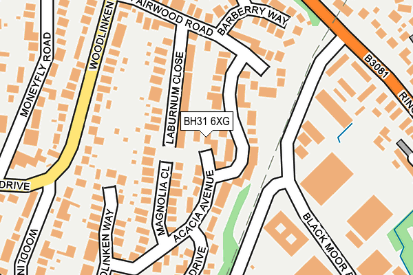 BH31 6XG map - OS OpenMap – Local (Ordnance Survey)