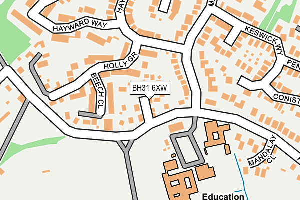 BH31 6XW map - OS OpenMap – Local (Ordnance Survey)