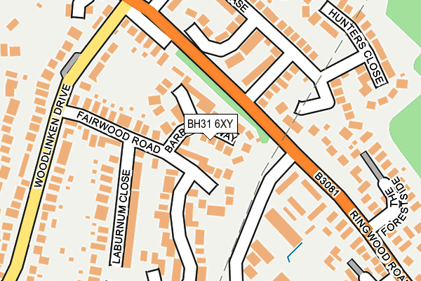 BH31 6XY map - OS OpenMap – Local (Ordnance Survey)