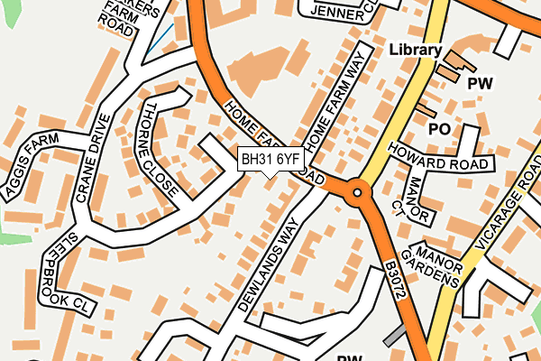 BH31 6YF map - OS OpenMap – Local (Ordnance Survey)