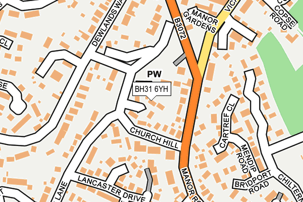 BH31 6YH map - OS OpenMap – Local (Ordnance Survey)