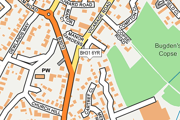 BH31 6YR map - OS OpenMap – Local (Ordnance Survey)