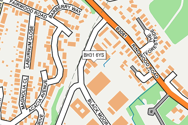 BH31 6YS map - OS OpenMap – Local (Ordnance Survey)