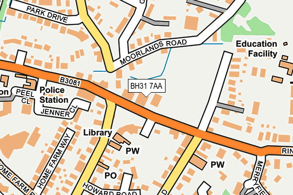 BH31 7AA map - OS OpenMap – Local (Ordnance Survey)
