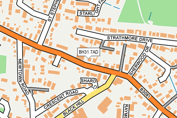 BH31 7AD map - OS OpenMap – Local (Ordnance Survey)