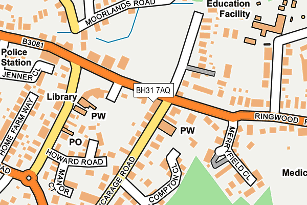 BH31 7AQ map - OS OpenMap – Local (Ordnance Survey)