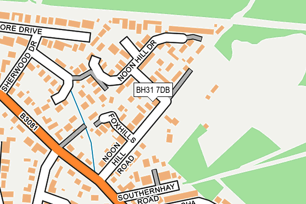 BH31 7DB map - OS OpenMap – Local (Ordnance Survey)