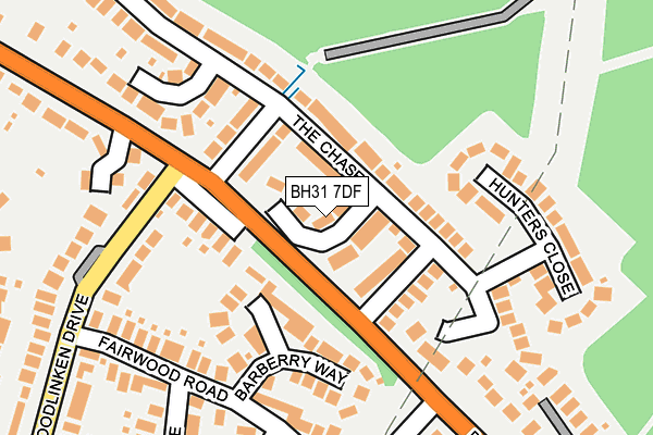BH31 7DF map - OS OpenMap – Local (Ordnance Survey)