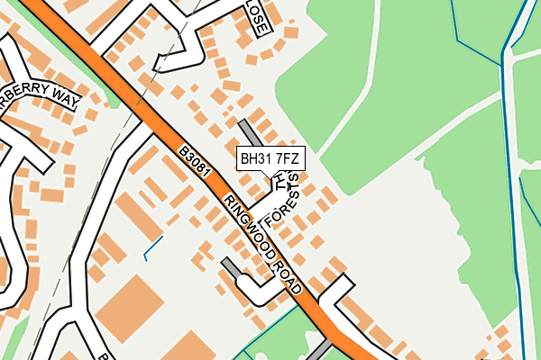 BH31 7FZ map - OS OpenMap – Local (Ordnance Survey)