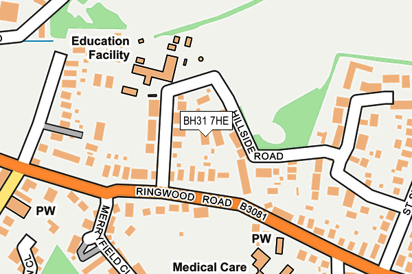 BH31 7HE map - OS OpenMap – Local (Ordnance Survey)