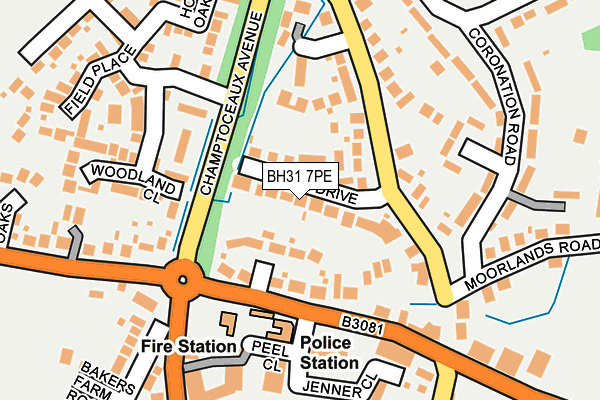 BH31 7PE map - OS OpenMap – Local (Ordnance Survey)