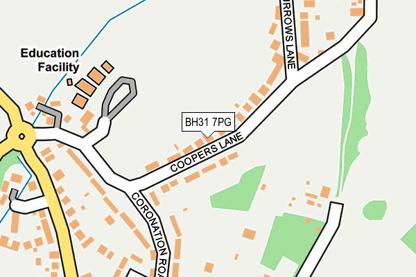 BH31 7PG map - OS OpenMap – Local (Ordnance Survey)