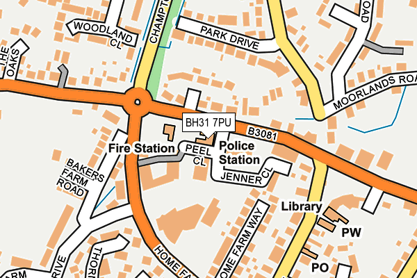 BH31 7PU map - OS OpenMap – Local (Ordnance Survey)