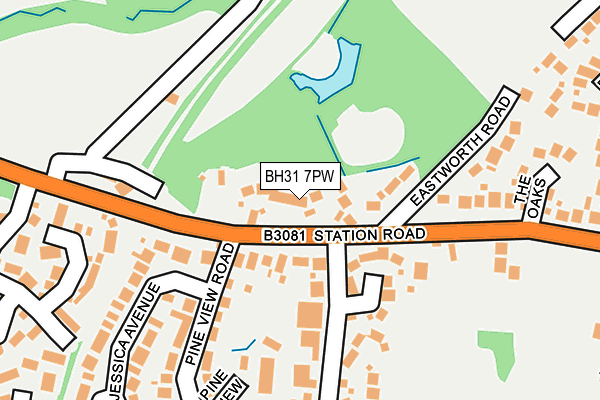 BH31 7PW map - OS OpenMap – Local (Ordnance Survey)