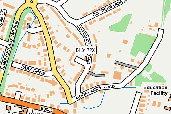 BH31 7PX map - OS OpenMap – Local (Ordnance Survey)