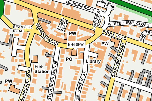 BH4 0FW map - OS OpenMap – Local (Ordnance Survey)