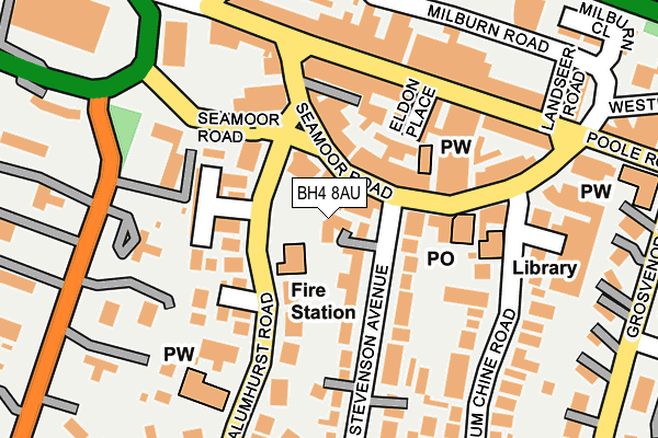 BH4 8AU map - OS OpenMap – Local (Ordnance Survey)