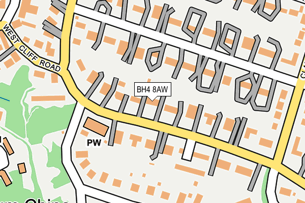 BH4 8AW map - OS OpenMap – Local (Ordnance Survey)