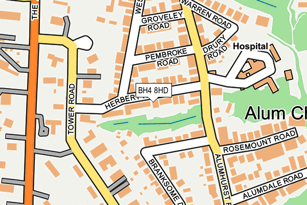 BH4 8HD map - OS OpenMap – Local (Ordnance Survey)