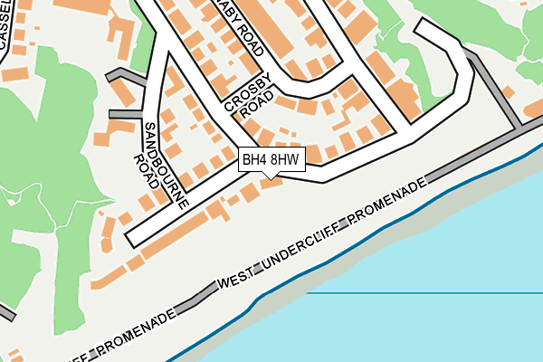 BH4 8HW map - OS OpenMap – Local (Ordnance Survey)