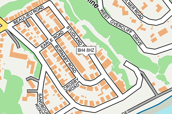 BH4 8HZ map - OS OpenMap – Local (Ordnance Survey)