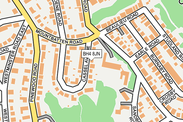 BH4 8JN map - OS OpenMap – Local (Ordnance Survey)