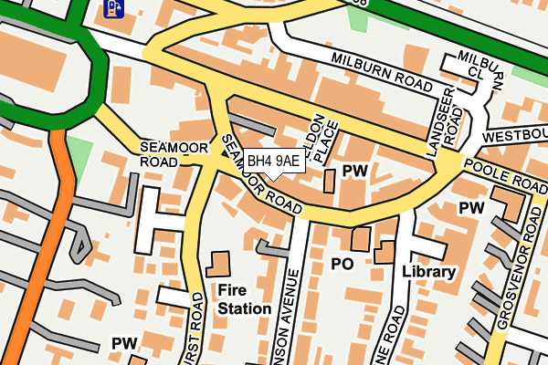 BH4 9AE map - OS OpenMap – Local (Ordnance Survey)