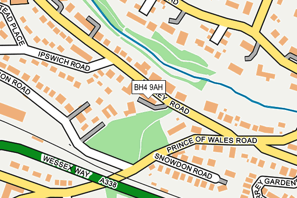 BH4 9AH map - OS OpenMap – Local (Ordnance Survey)