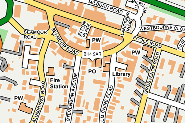 BH4 9AR map - OS OpenMap – Local (Ordnance Survey)