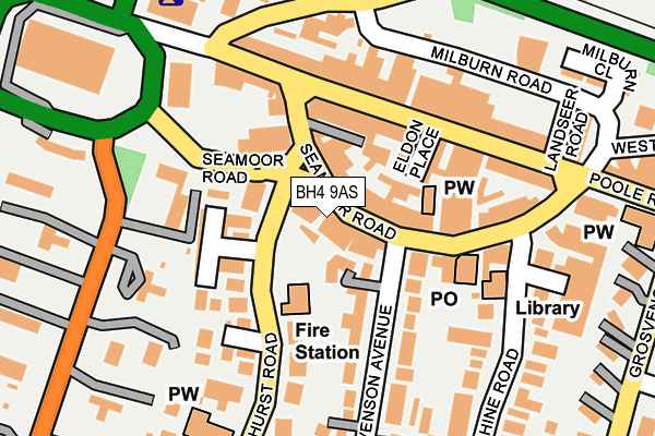 BH4 9AS map - OS OpenMap – Local (Ordnance Survey)