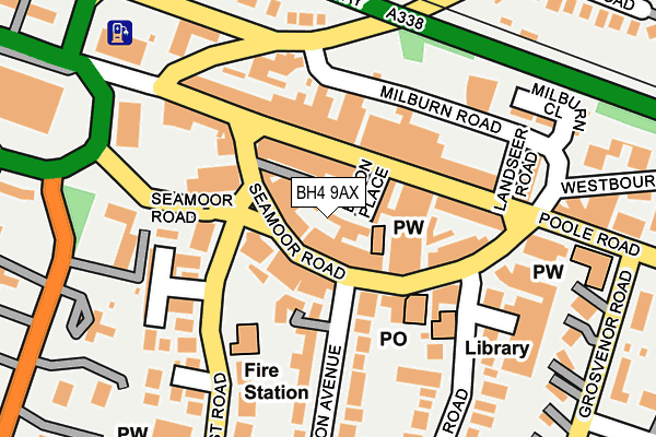 BH4 9AX map - OS OpenMap – Local (Ordnance Survey)
