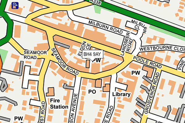 BH4 9AY map - OS OpenMap – Local (Ordnance Survey)