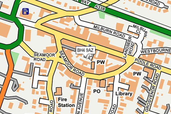 BH4 9AZ map - OS OpenMap – Local (Ordnance Survey)