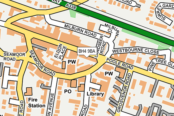 BH4 9BA map - OS OpenMap – Local (Ordnance Survey)