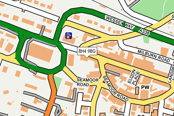 BH4 9BG map - OS OpenMap – Local (Ordnance Survey)