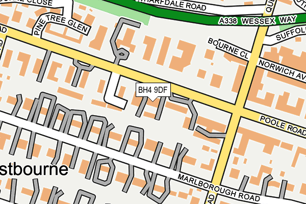 BH4 9DF map - OS OpenMap – Local (Ordnance Survey)