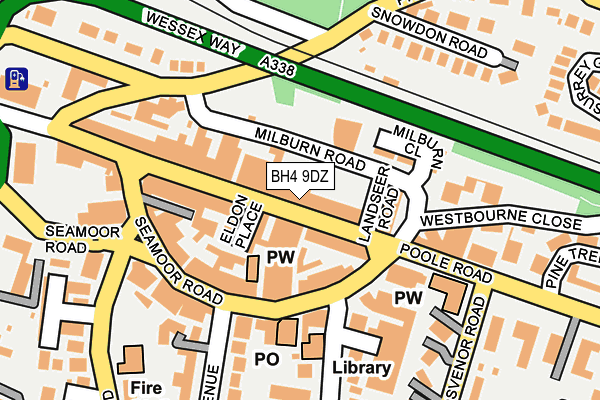 BH4 9DZ map - OS OpenMap – Local (Ordnance Survey)