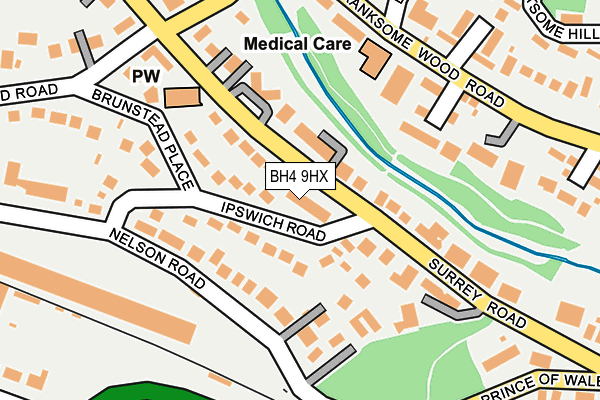 BH4 9HX map - OS OpenMap – Local (Ordnance Survey)