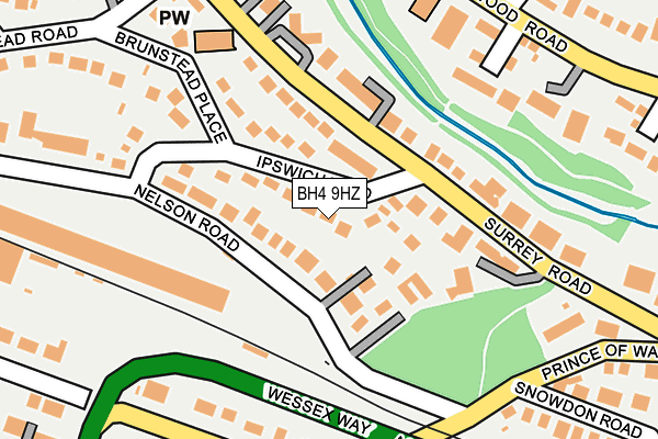 BH4 9HZ map - OS OpenMap – Local (Ordnance Survey)