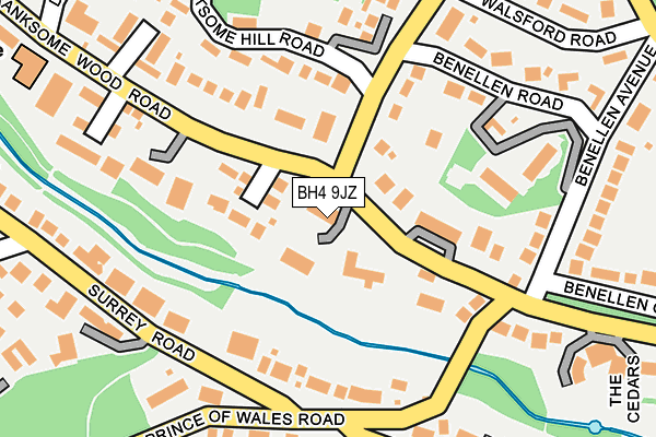 BH4 9JZ map - OS OpenMap – Local (Ordnance Survey)