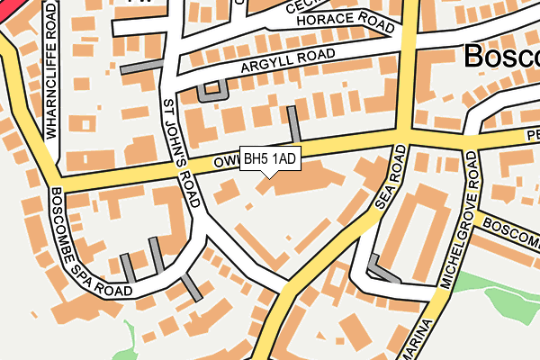 BH5 1AD map - OS OpenMap – Local (Ordnance Survey)
