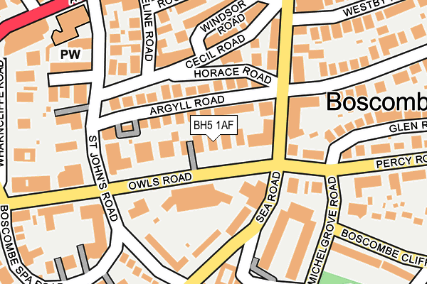 BH5 1AF map - OS OpenMap – Local (Ordnance Survey)